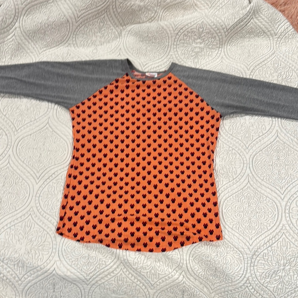 Orange and Gray Kids Raglan Shirt